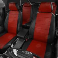 Чехлы на сидения Audi 100 С4 (1991-1994) черно-красная экокожа Автолидер