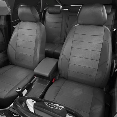 Чехлы на сидения Hyundai Solaris (2017-2024) темно-серая экокожа Автолидер