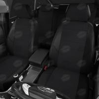 Чехлы на сидения Hyundai Solaris (2017-2024) черный жаккард+экокожа Автолидер