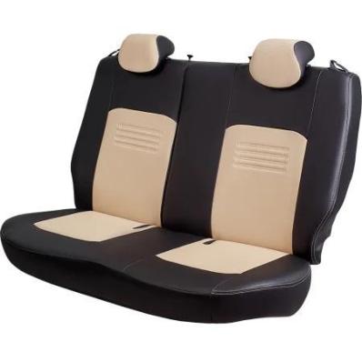 Чехлы на сидения Hyundai Solaris (2017-2024) Турин черно-бежевая экокожа Лорд Авто