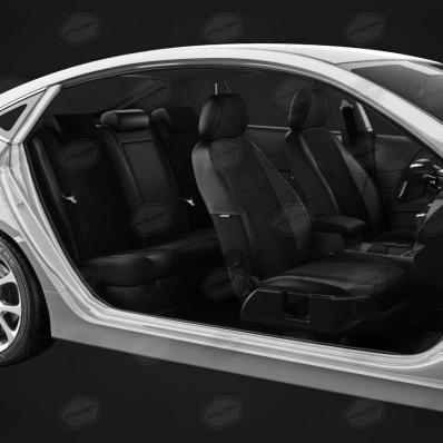 Чехлы на сидения для Hyundai Sonata 4 (2000-2012) ТАГАЗ черная алькантара+экокожа Автолидер