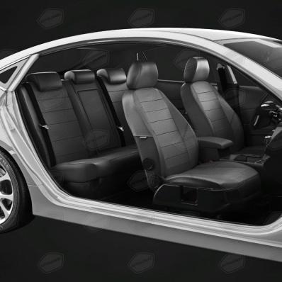 Чехлы на сидения для Hyundai Sonata 4 (2000-2012) ТАГАЗ темно-серая экокожа Автолидер