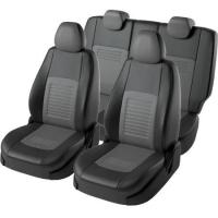 Чехлы на сидения для Hyundai Sonata 5 (2004-2010) NF Корея Турин черно-серая экокожа Лорд Авто