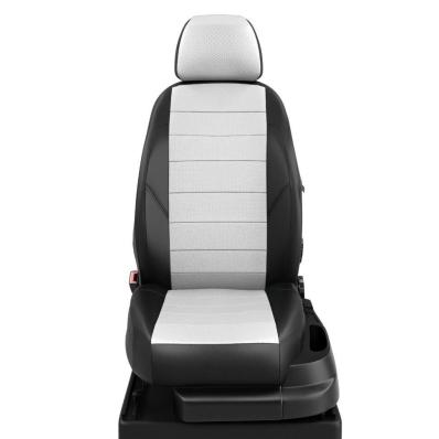 Чехлы на сидения Hyundai Sonata (2010-2017) черно-белая экокожа Автолидер
