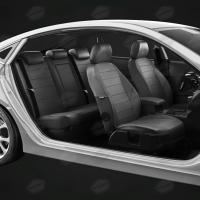 Чехлы на сидения Hyundai Sonata (2010-2017) темно-серая экокожа Автолидер