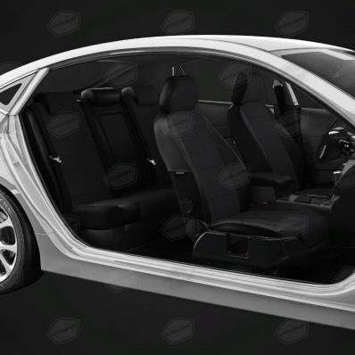 Чехлы на сидения Hyundai Sonata (2010-2017) черный жаккард+экокожа Автолидер