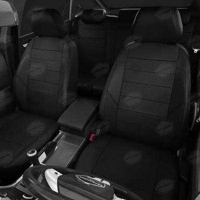 Чехлы на сидения для Hyundai Sonata 7 (2017-2020) черная экокожа Автолидер