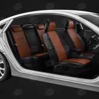 Чехлы на сидения для Hyundai Sonata 7 (2017-2020) черный-фокс экокожа Автолидер