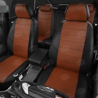 Чехлы на сидения Hyundai Tucson (2015-2020) черный-фокс экокожа Автолидер