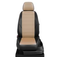 Чехлы на сидения для Hyundai Verna (2006-2012) черно-бежевая экокожа Автолидер