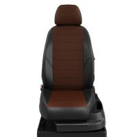 Чехлы на сидения Kia Sorento (2020-2024) черно-шоколадная экокожа Автолидер