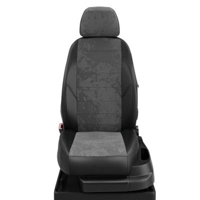 Чехлы на сидения для Chery Tiggo 5 (2014-2021) черно-серая алькантара+экокожа Автолидер