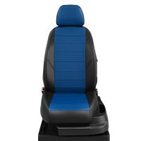 Чехлы на сидения Lada Largus (2012-2021) черно-синяя экокожа Автолидер