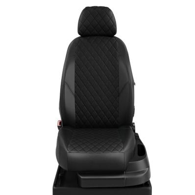 Чехлы на сидения для Mitsubishi Grandis черная экокожа Ромб Автолидер