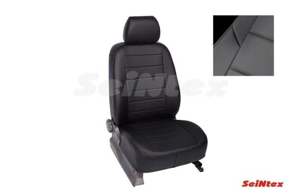 Чехлы на сидения Mitsubishi L200 (2015-2024) черная экокожа Seintex