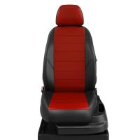 Чехлы на сидения для Nissan Micra (2003-2010) черно-красная экокожа Автолидер