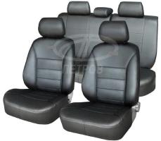 Чехлы на сидения Nissan Pathfinder (2004-2014) черная экокожа ТМ Петров