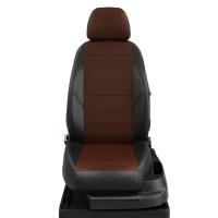 Чехлы на сидения для Peugeot 207 черно-шоколадная экокожа Автолидер