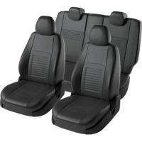 Чехлы на сидения для Toyota Land Cruiser 200 (2015-2021) Турин черная экокожа Лорд Авто