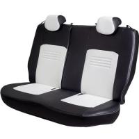 Чехлы на сидения для Toyota Land Cruiser 200 (2015-2021) Турин черно-белая экокожа Лорд Авто