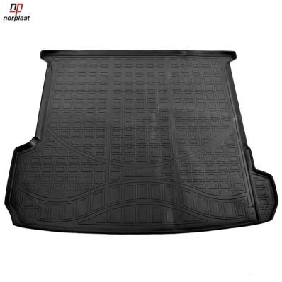 Ковер багажника для Audi Q7 (4M) (2015) (7 мест, сложенный 3 ряд) черный полиуретановый Нор Пласт