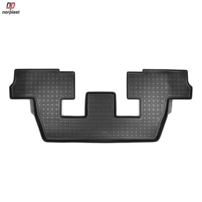 Коврики салона для Audi Q7 (2015) (3 ряд) черные полиуретановые Нор Пласт