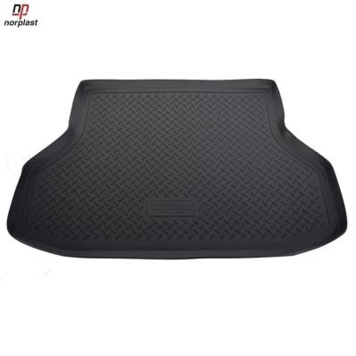 Ковер багажника для Daewoo Gentra (SD) (2013-2015) черный полиуретановый Нор Пласт