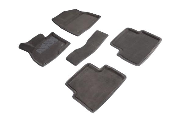 Ковры салона текстиль Mazda 3 2013- черные 3D Синтекс