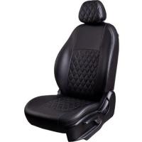 Чехлы на сидения для Datsun Mi-Do (2014-2020) Турин черная экокожа Ромб Лорд Авто