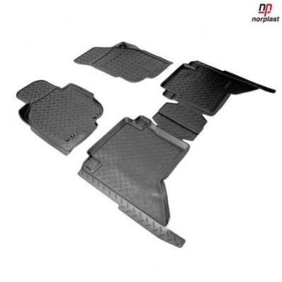 Коврики салона для Toyota Hilux (N2) (2011-2015) черные полиуретановые Нор Пласт