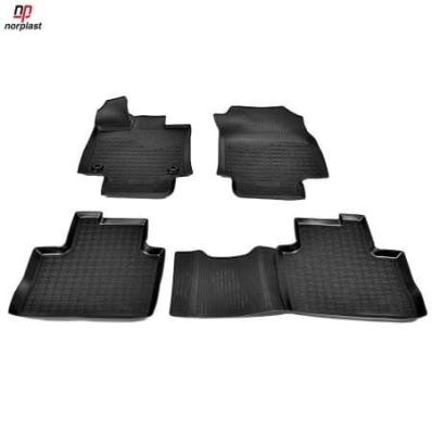 Коврики салона для Toyota RAV4 (АКПП) (2019) черные полиуретановые Нор Пласт