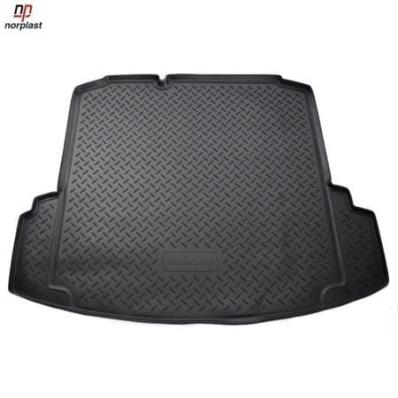 Ковер багажника для Volkswagen Jetta (SD) (2011) (c 'ушами') черный полиуретановый Нор Пласт