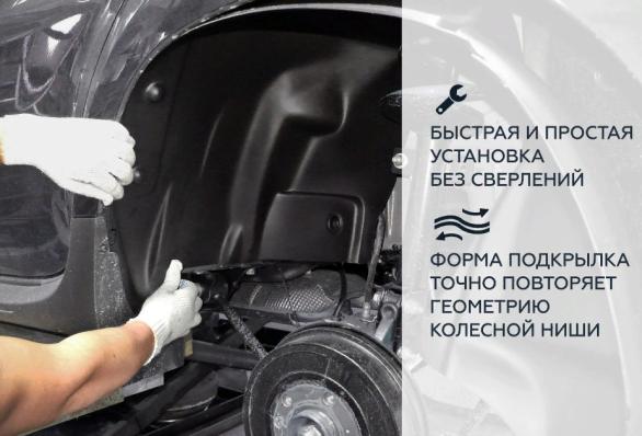 Подкрылки для Hyundai Solaris 2012-2017 передняя пара Ново Пласт
