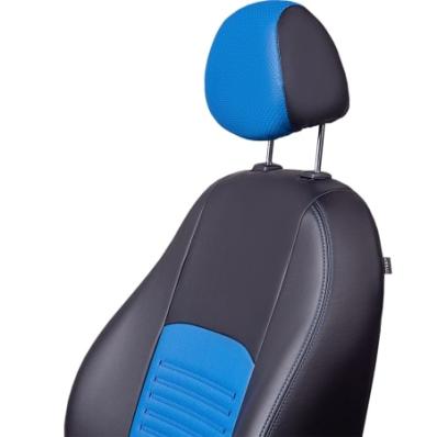 Чехлы на сидения для Chery Tiggo Т11 2005-2012 Турин черно-синяя экокожа Лорд Авто