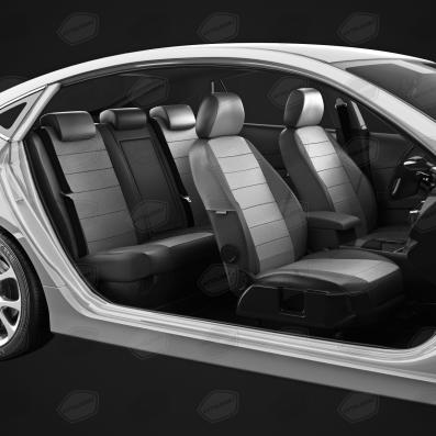 Чехлы на сидения для Citroen C4 2012-2024 т.серая/с.серая экокожа Автолидер