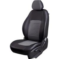 Чехлы на сидения для Fiat Albea (2002-2012) Турин черно-серая экокожа Лорд Авто