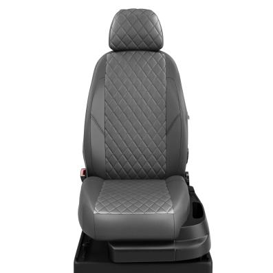 Чехлы на сидения для Datsun On-Do (2014-2020) темно-серая экокожа Ромб Автолидер