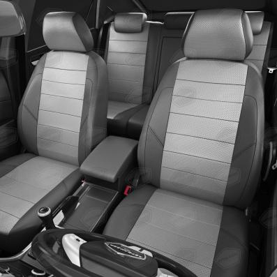 Чехлы на сидения для Dodge Caliber (2006-2009) т.серая/с.серая экокожа Автолидер