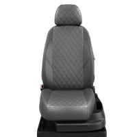Чехлы на сидения для Ford Transit 1+2 (2014-2024) темно-серая экокожа Ромб Автолидер