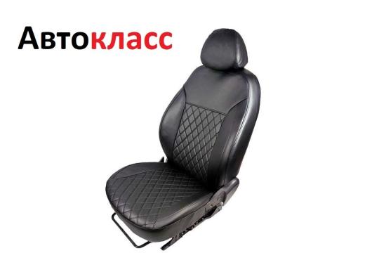 Чехлы на сидения Kia Sportage (2010-2015) экокожа черные Ромб Автокласс