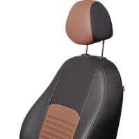 Чехлы на сидения для Renault Logan (2004-2014) Турин черно-коричевая экокожа Лорд Авто