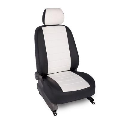 Чехлы на сидения Toyota Hilux (2012-2015) черно-белая экокожа Seintex