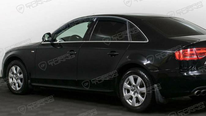 Дефлекторы окон (ветровики) Audi A4 Sd (B8/8K) 2008-2011;2012  (Ауди А4) Кобра Тюнинг