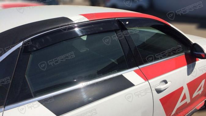 Дефлекторы окон (ветровики) Audi A4 Sd (B9) 2015 (Ауди А4) Кобра Тюнинг