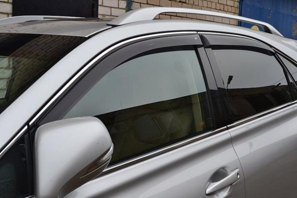 Дефлекторы окон (ветровики) Audi A4 Sd (B9) 2015 ХРОМ.МОЛДИНГ (Ауди А4) Кобра Тюнинг