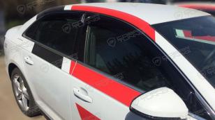 Дефлекторы окон (ветровики) Audi A4 Sd (B9) 2015"EuroStandard" (Ауди А4) Кобра Тюнинг
