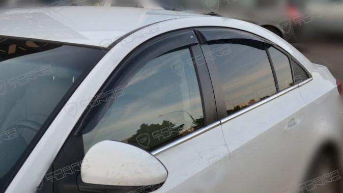 Дефлекторы окон (ветровики) Chevrolet Cruze Sd 2009-2012; 2012"EuroStandard" (Шевролет Круз) Кобра Тюнинг
