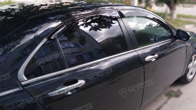 Дефлекторы окон (ветровики) Honda Accord VII Wagon 2003-2007 (Хонда Аккорд) Кобра Тюнинг