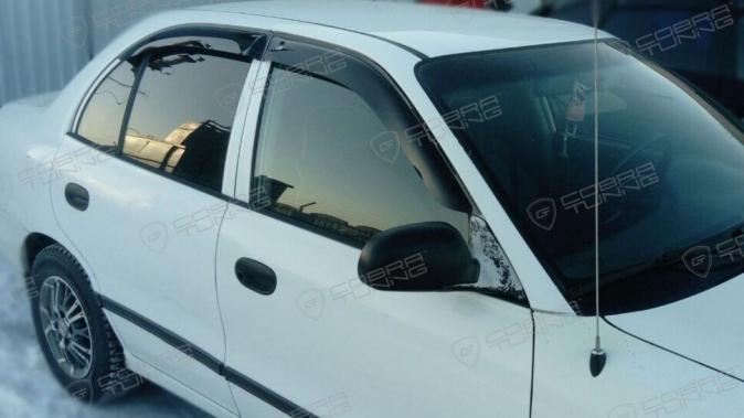Дефлекторы окон (ветровики) Hyundai Accent (X3) Sd 1994-2000"EuroStandard" (Хюндай Акцент) Кобра Тюнинг