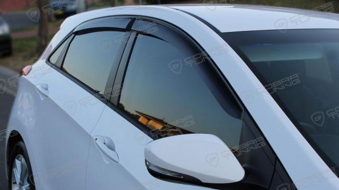 Дефлекторы окон (ветровики) Hyundai I30 II Hb 5d 2012 (Хюндай Ай30) Кобра Тюнинг